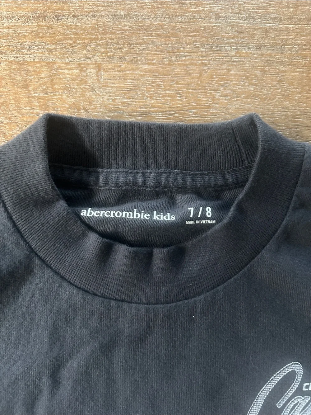 abercrombie kids Black Tee with Orange Pumpkin and White Logo